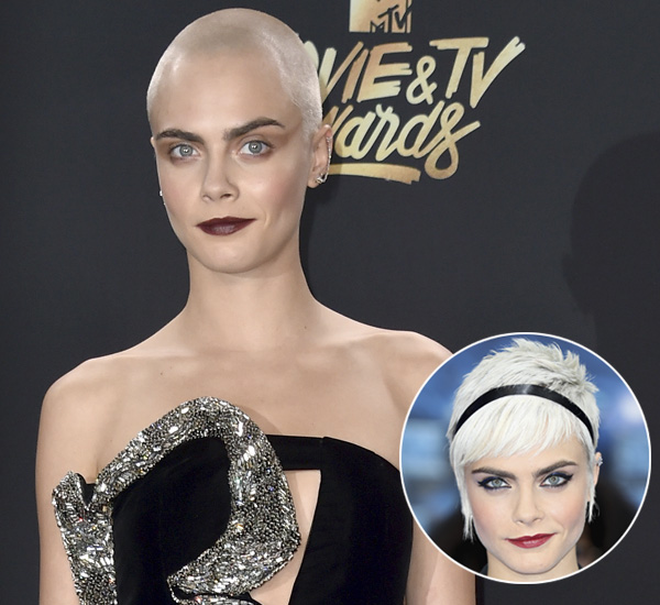 transformação-de-cabelo-cara-delevingne Cara Delevingne de cabelo platinado raspado
