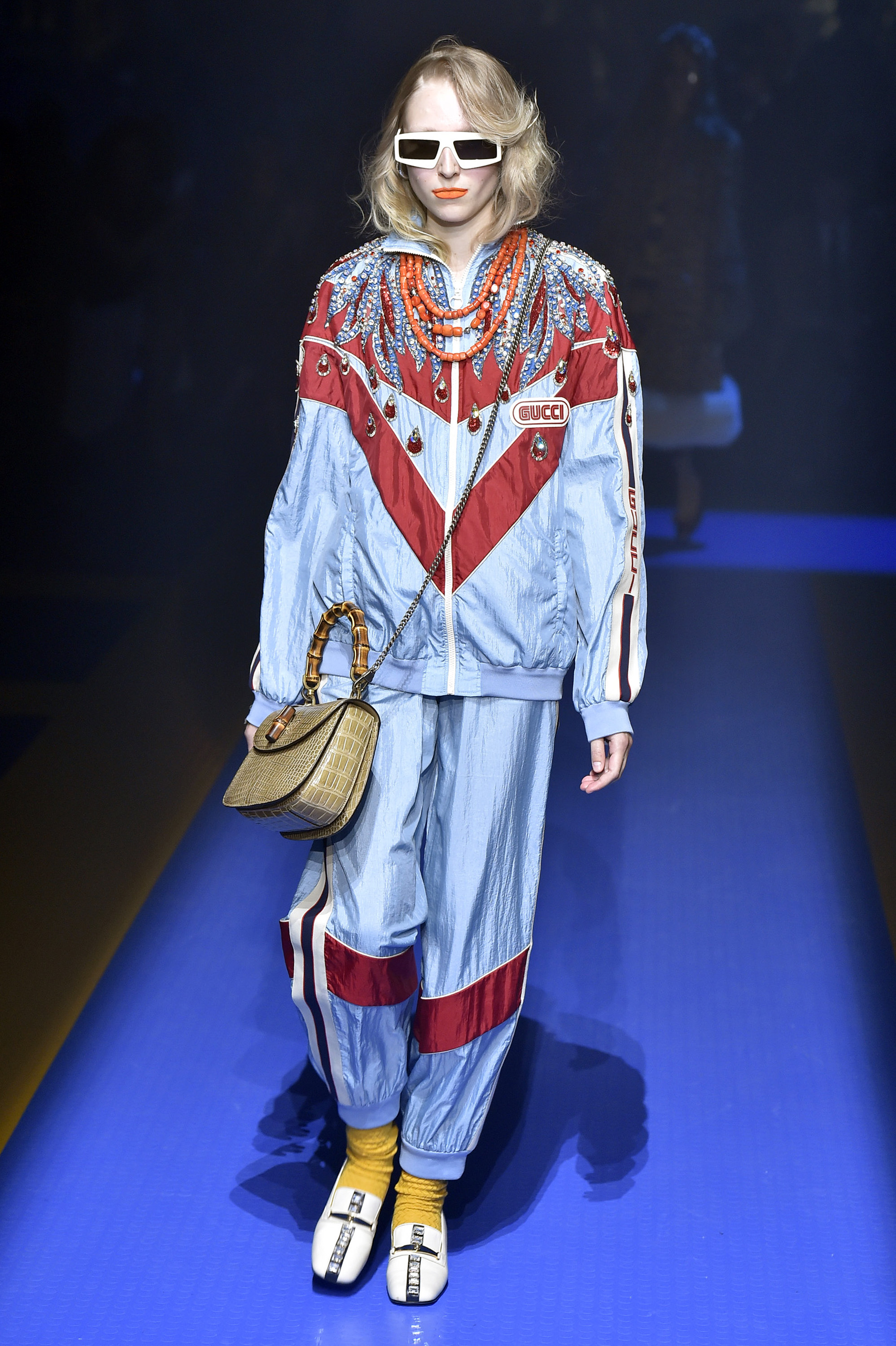 Look da coleção Primavera Verão 2018 da Gucci desfilado em setembro, em Milão.