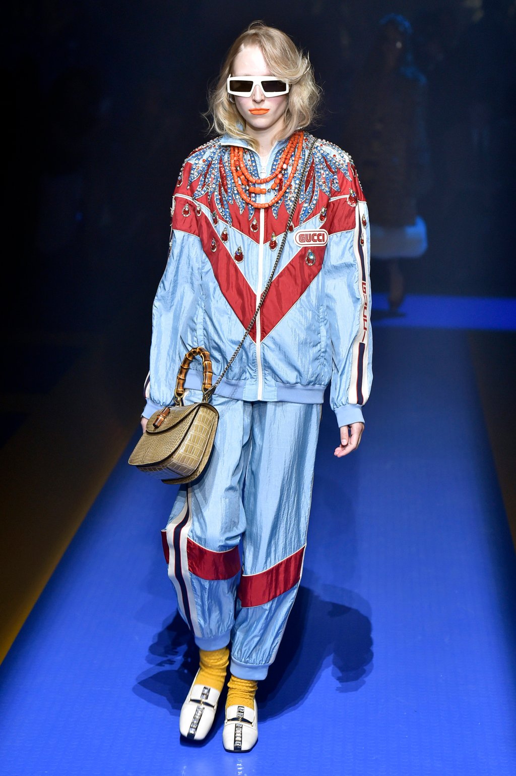 Look da coleção Primavera Verão 2018 da Gucci desfilado em setembro, em Milão.