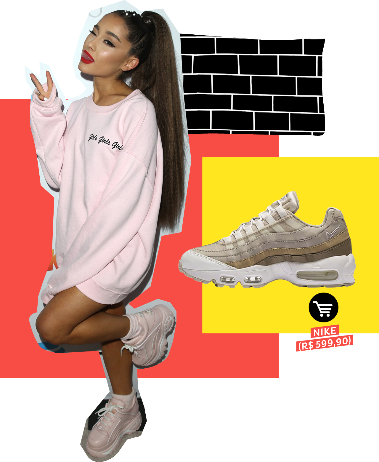 Ariana Grande usando dad sneakers no street style. Dicas de como usar e onde comprar