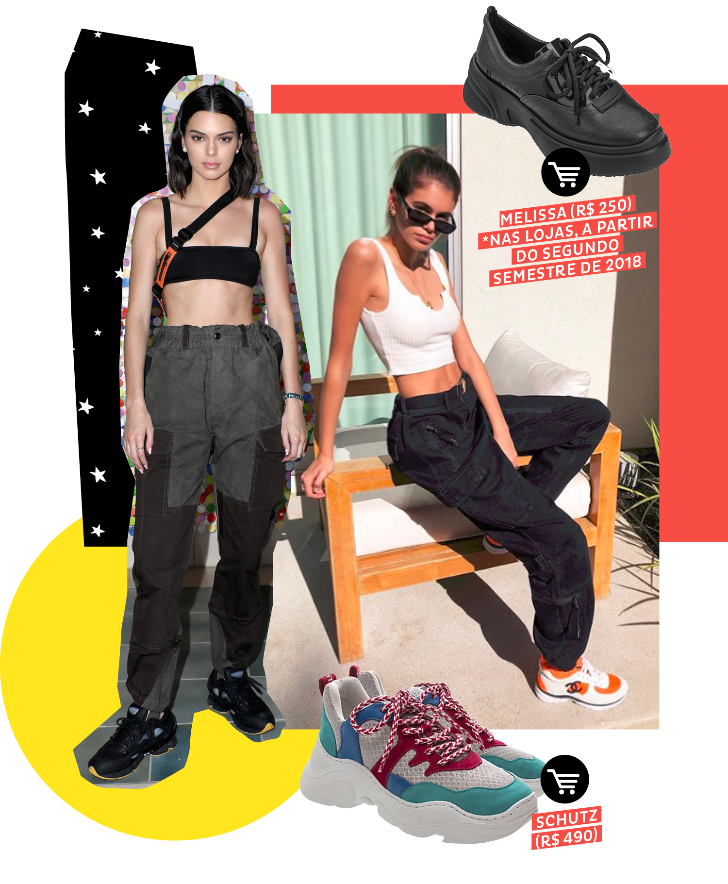 Kendall Jenner usando dad sneakers no street style. Dicas de como usar e onde comprar