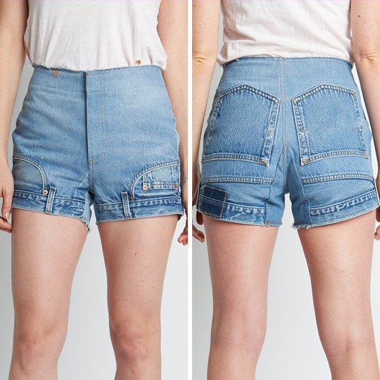 Marca americana criou o short jeans invertido.