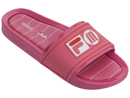 Chinelo slide rosa Melissa / FILA (R$ 150*).