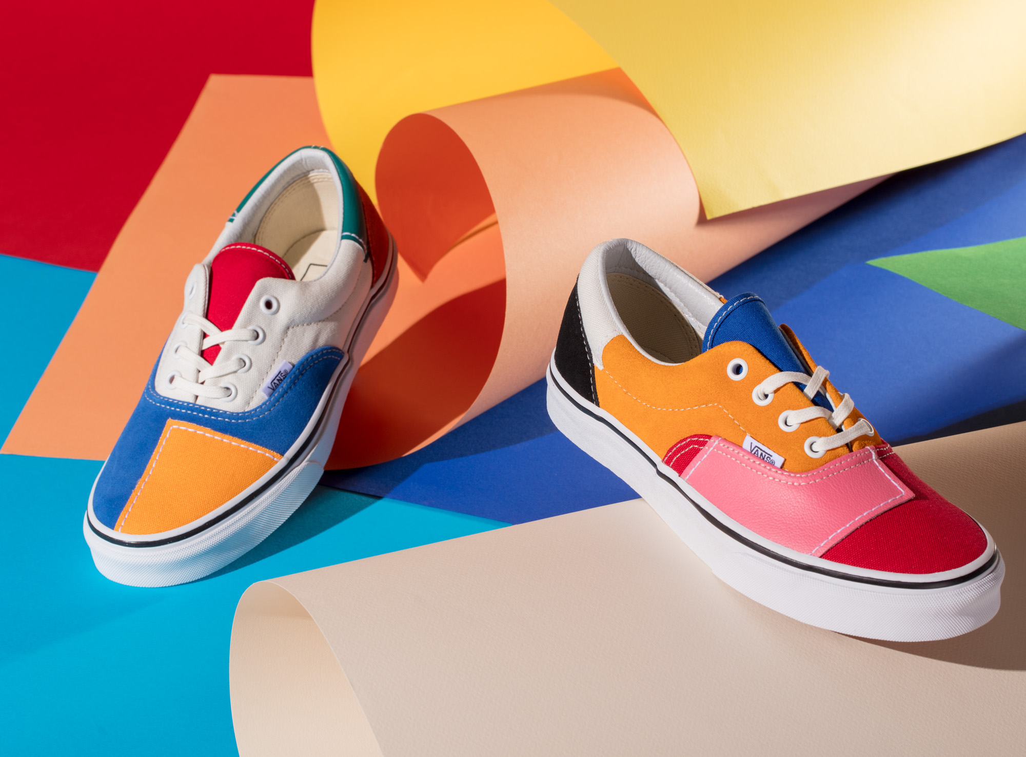 Tênis Vans retrô feito com patchwork