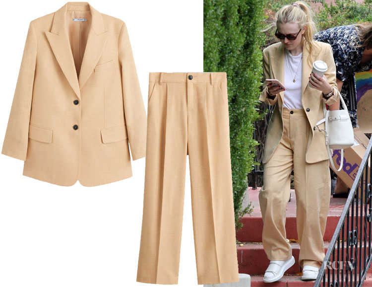 Dakota-Fanning-MANGO-Wool-Suit-Blazer-Pants