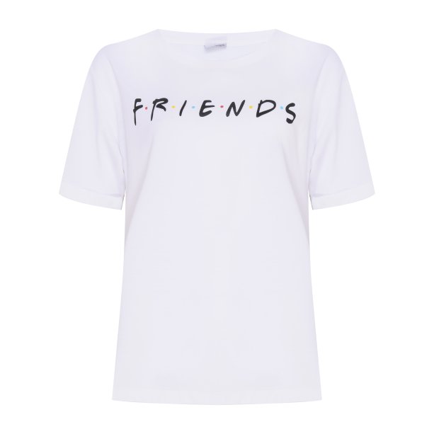 Blusa Friends Manga Curta Branca, C&A, R$ 49,99.