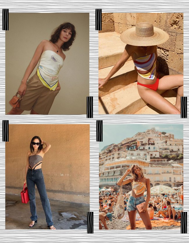 Lenço amarrado como blusa é a nova moda do verão