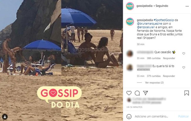 Bruna Marquezine e Enzo Celulari são fotografados na praia