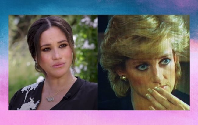 Meghan usou maquiagem parecida com a de Lady Di