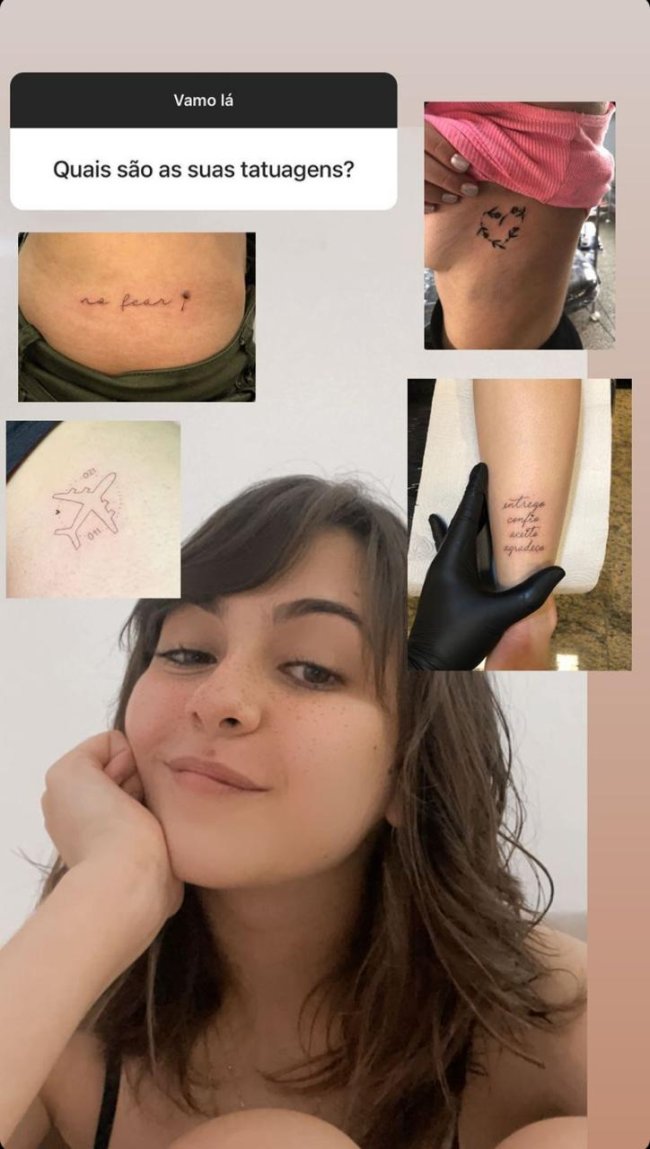 Stories com as tatuagens da Klara Castanho