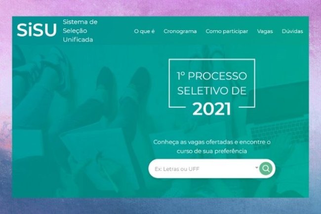 Imagem da tela do site do Sisu, que abre as inscrições nesta terça-feira, 6