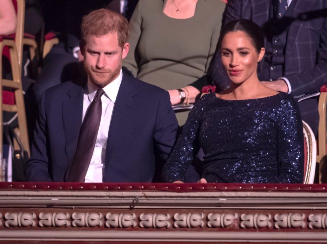 Píncipe Harry e Meghan Markle durante evento no Royal Albert Hall