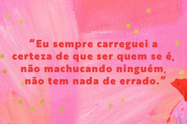 frase1 Colagem com fundo rosa, estrelas e a frase