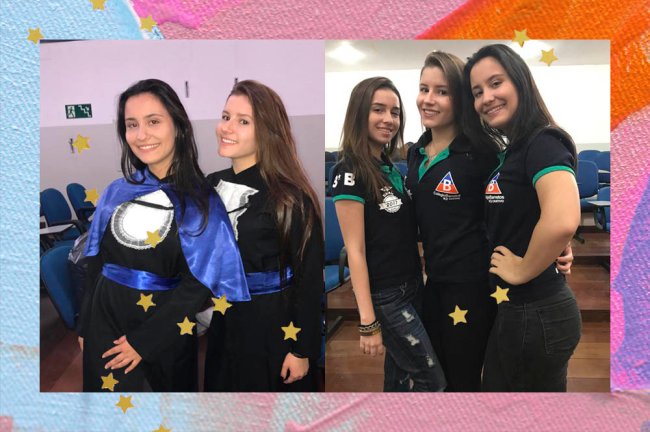 Colagem com duas imagens de estudantes do ensino médio