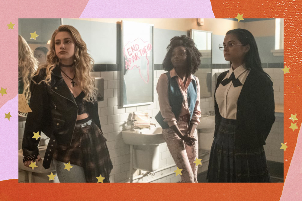 Foto personagens do seriado Riverdale com expressão pensativa.