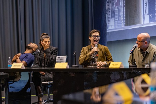 Elenco de The Boys na coletiva de imprensa que rolou em São Paulo