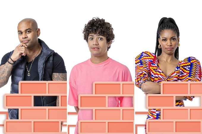 Cezar Black, Gabriel Santana e Tina, do Big Brother Brasil 23