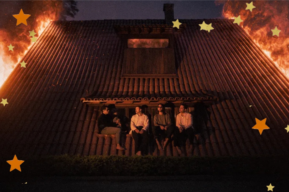 Foto de capa do álbum "Depois do Fim" de Lagum com detalhe de estrelas nas bordas.