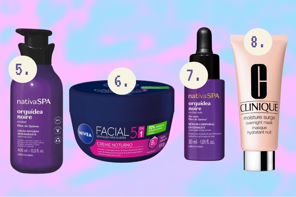 Produtos de beleza para cuidados noturnos