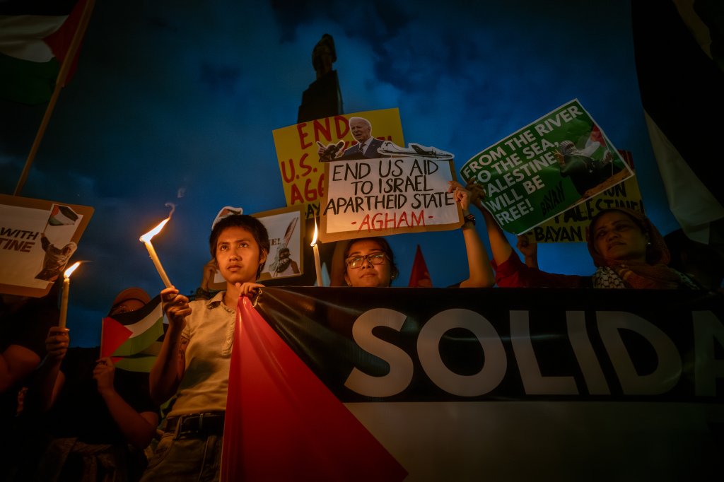 Manifestantes pró-palestina