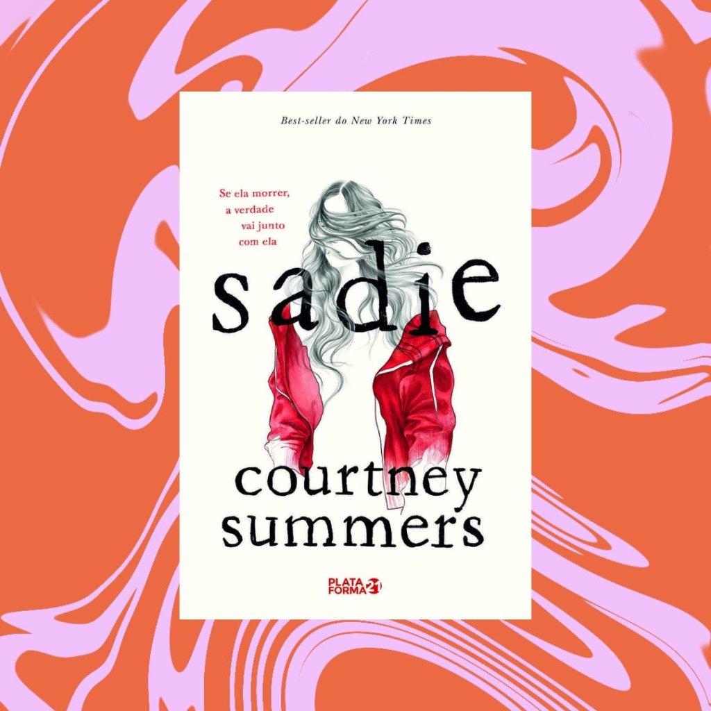 Sadie Capa do livro Sadie. Fundo rosa e vermelho.
