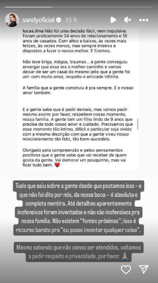 Print do story de Sandy Print do story de Sandy