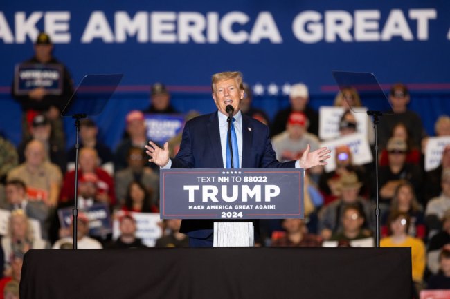 Donald Trump Holds A Campaign Rally In Clarement, New Hampshire Trump