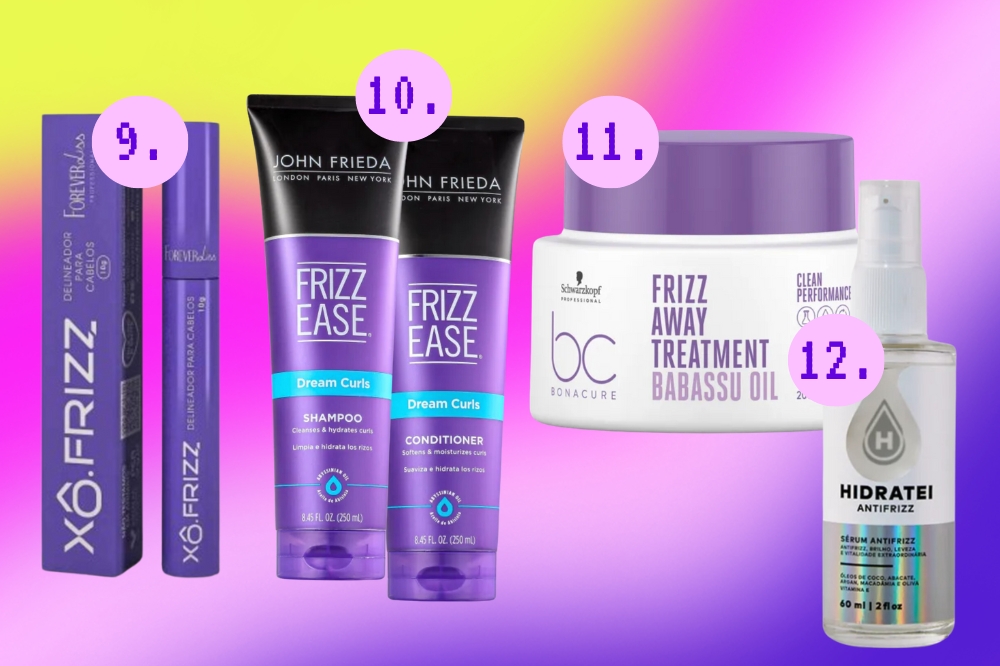 Produtos de cabelo antifrizz