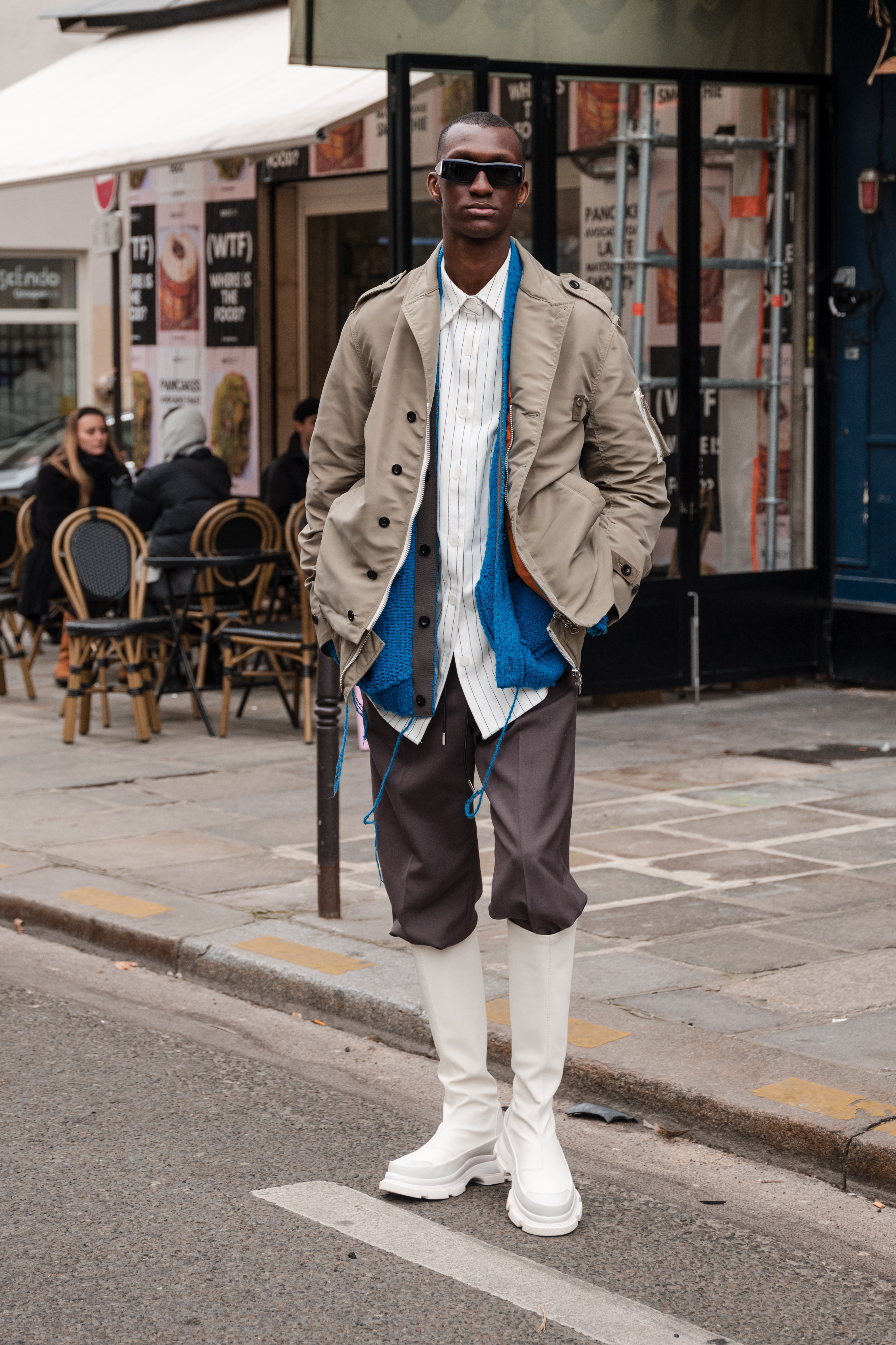 Look da temporada de outono-inverno 2024-2025 na semana de moda masculina de Milão