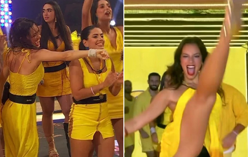 Alane, Beatriz e Deniziane provocam Fernanda em festa do Big Brother Brasil 24