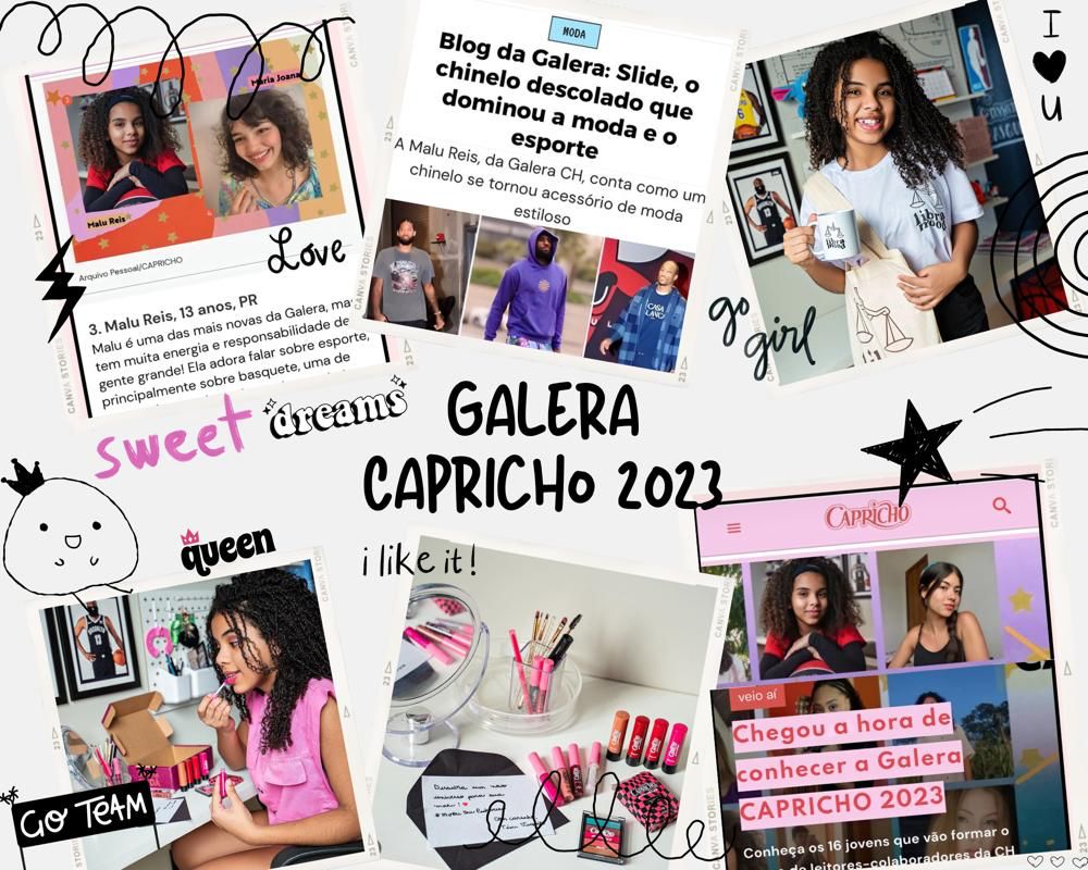 Imagem do moodboard da Malu da Galera Capricho 2023.