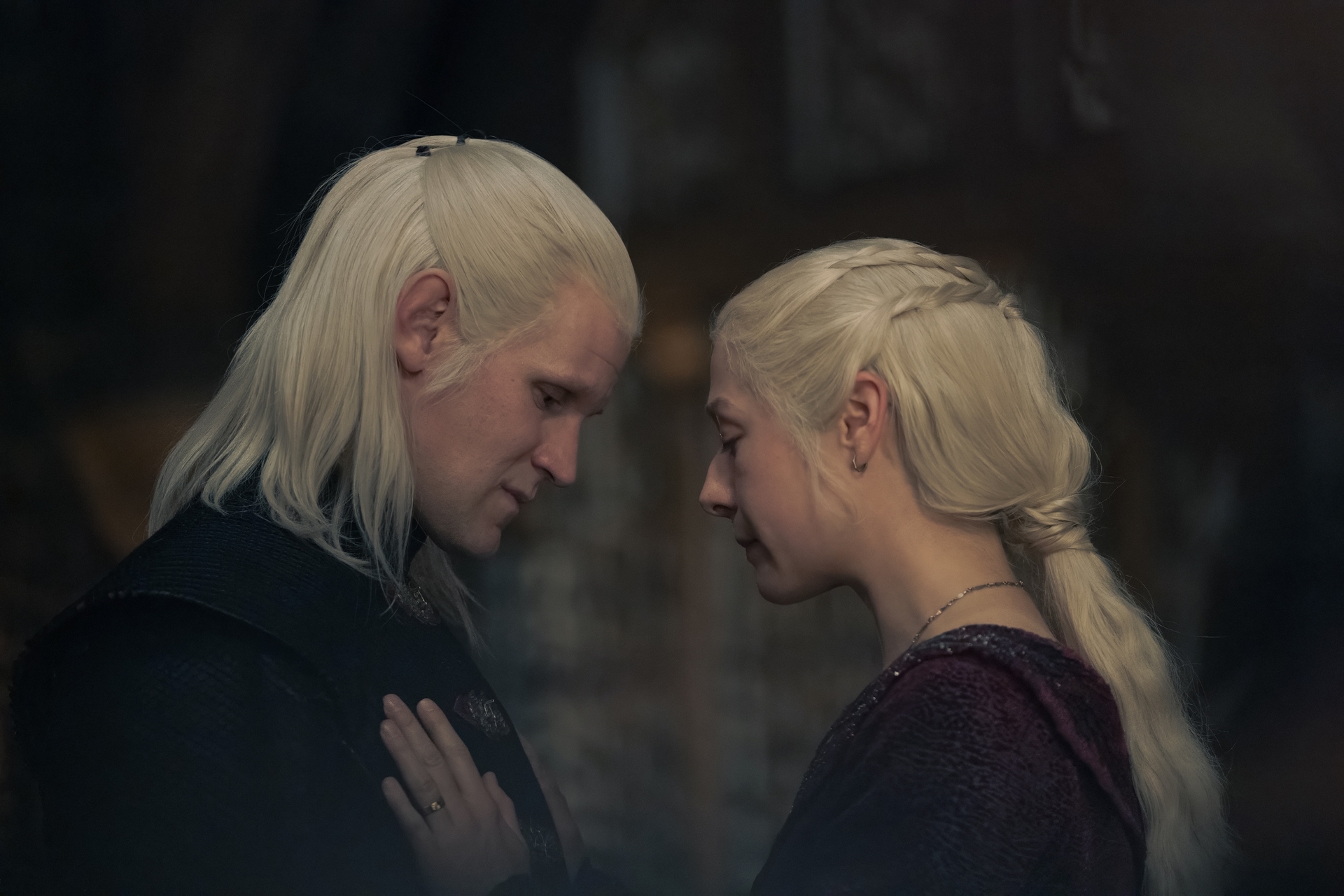 casa-do-dragao-matt-smith-emma-d-arcy Daemon (Matt Smith) e Rhaenyra (Emma D'arcy) na segunda temporada de 'A Casa do Dragão'