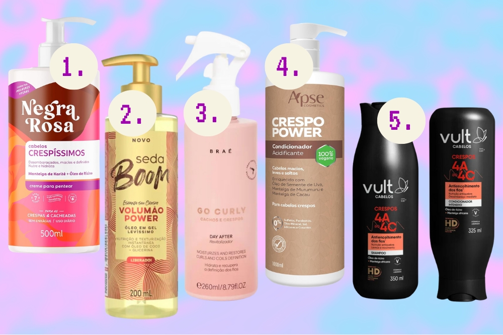 Produtos indicados para cabelo crespo