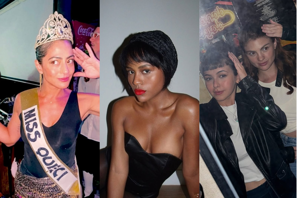 Carol Castro se veste de "miss queci", Duda Santos se veste de Dona Iolanda. Já Klara Castanho e Debora Ozório se vestem de Topete