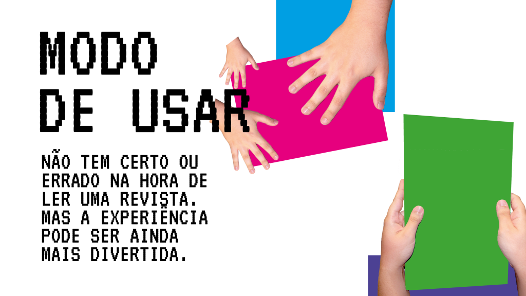 Mãos segurando flhas de papel coloridas